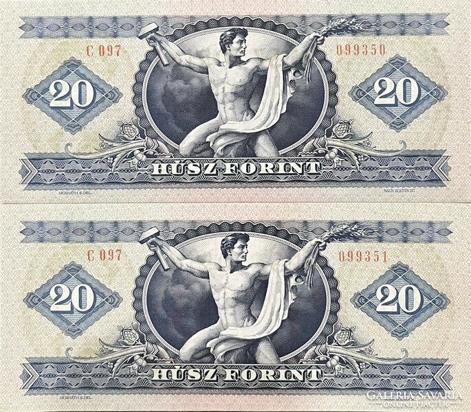 Ropogós 1975-ös 20 forintos bankjegy Sorszám követős!!