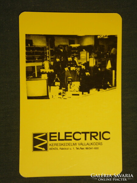 Card calendar, electrical technical goods store, Békés, 1994, (3)