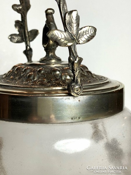 Art Nouveau, wmf silver-plated, hand-painted cookie holder, candy holder, bonbon holder