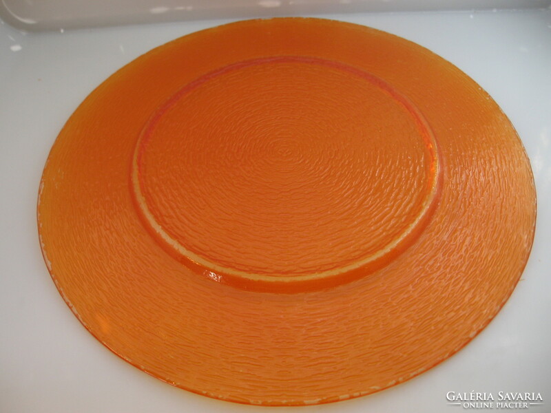Nagy dekorációs narancs színű üveg tálak, asztalközépek