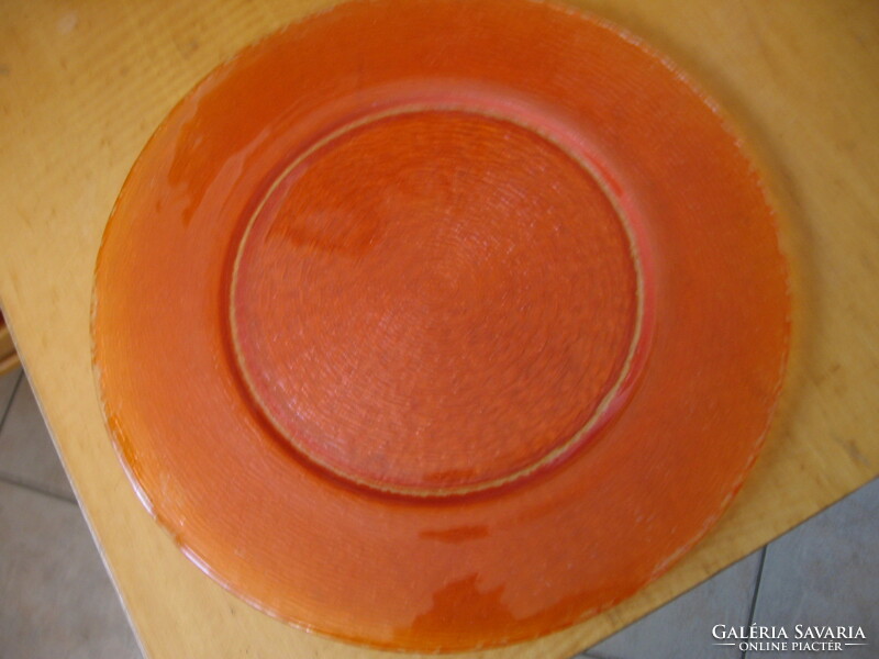 Large decorative orange glass bowls, centerpieces