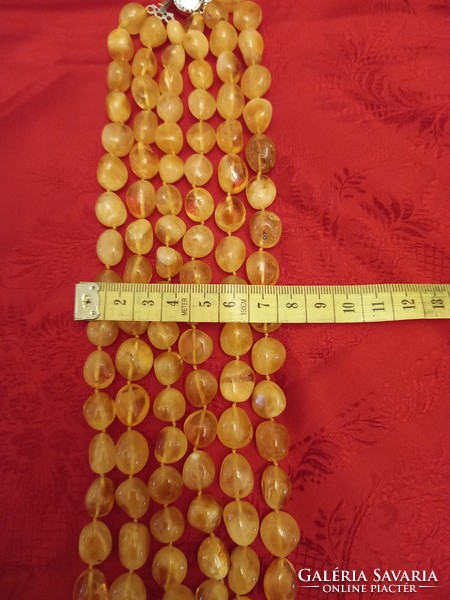 Real amber triple row necklaces
