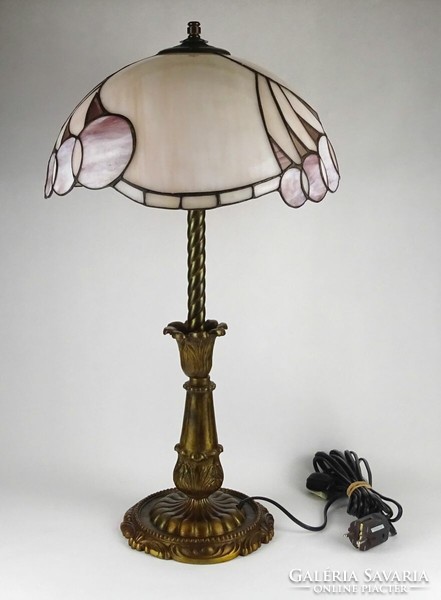1P425 Tiffany burás bronz asztali lámpa 65 cm