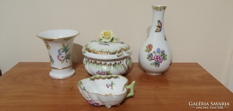 Victoria of Herend / vbo patterned porcelain 4 pcs