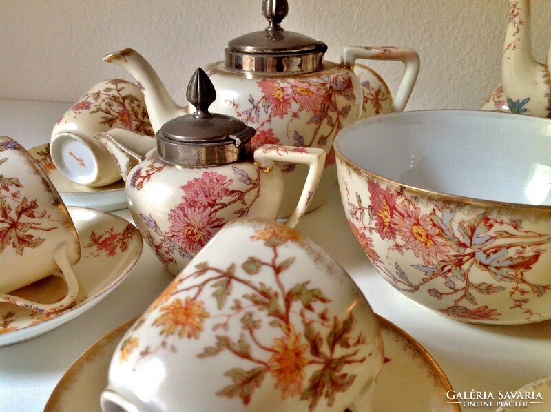 Extrém ritka antik fajansz/porcelánfajansz teás/ kávés készlet- Franziska Hirsch