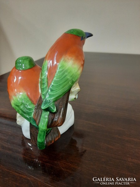 Herendi egzotikus madárpár porcelán figura