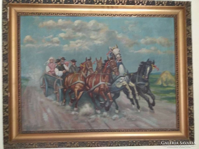 Antique oil painting - signed
