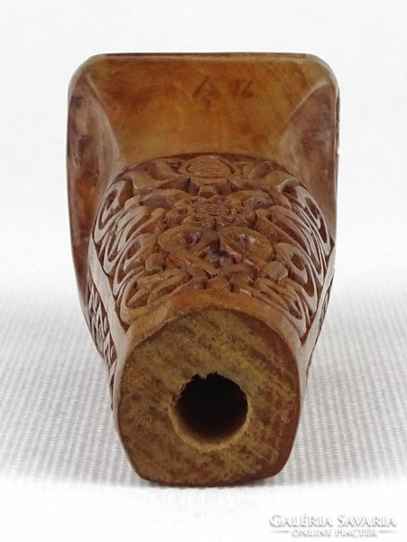 1P323 marked carved walking stick head 1976