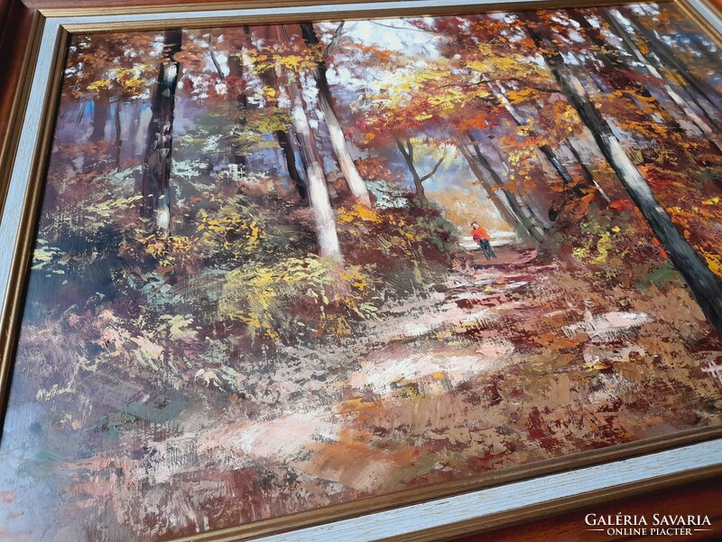 Zoltán Hornyik, autumn afternoon, painting, 50 x 70 cm