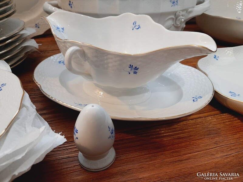 Herend blue dinnerware with birdcage, 25 pieces