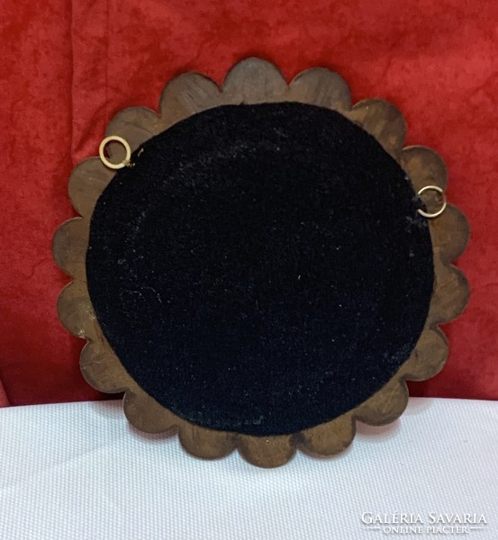 Wall mirror with leather frame