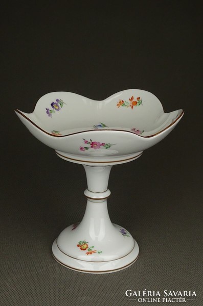 1E334 antique meissen porcelain floral pedestal serving