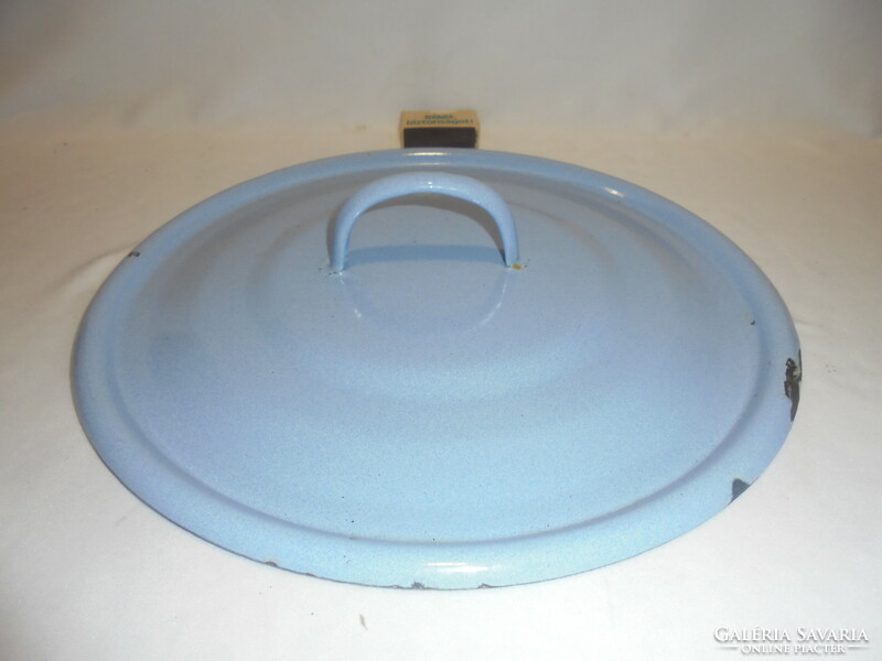 Old turquoise enamel lid - for pots and pans - 32.5 cm