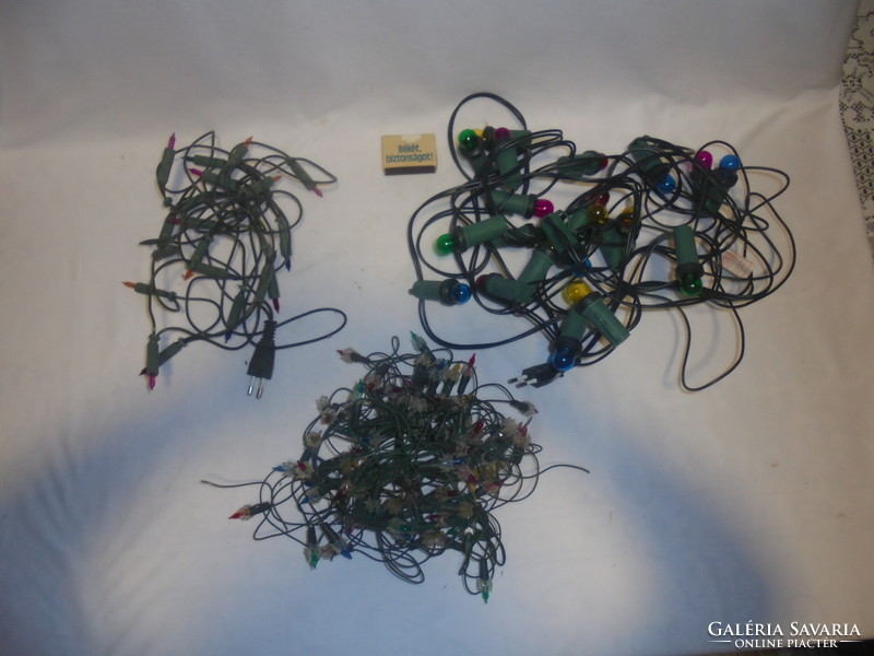 Christmas string of light bulbs, string of lights, string of lights - three pieces together