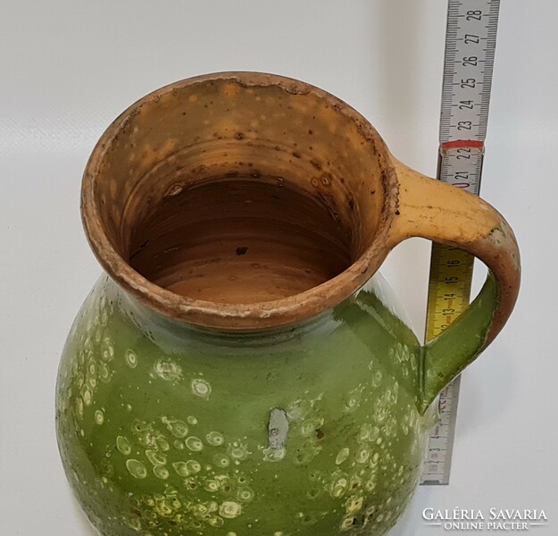 Popular, splashed white polka dot, light brown glaze spot, light green glaze ceramic milk jug (2858)
