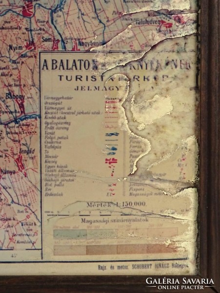 1P825 Heisler and Kozol: Balaton and its surroundings tourist map 50 x 66.5 Cm