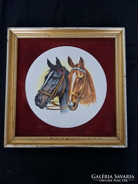 Equestrian image with ceramic insert