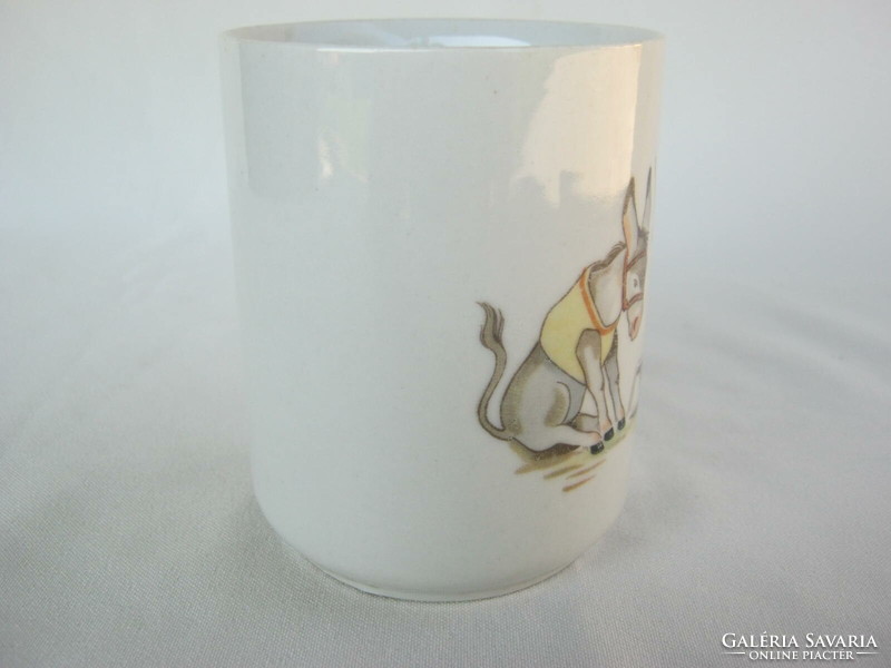 Zsolnay porcelain fairy tale patterned children's mug, smart little mug