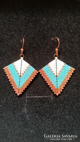 Unique handmade earrings made of Japanese glass beads