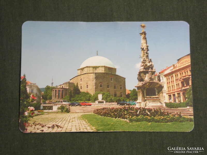 Card calendar, Széchenyi Square, Pécs, church detail, 1998, (3)