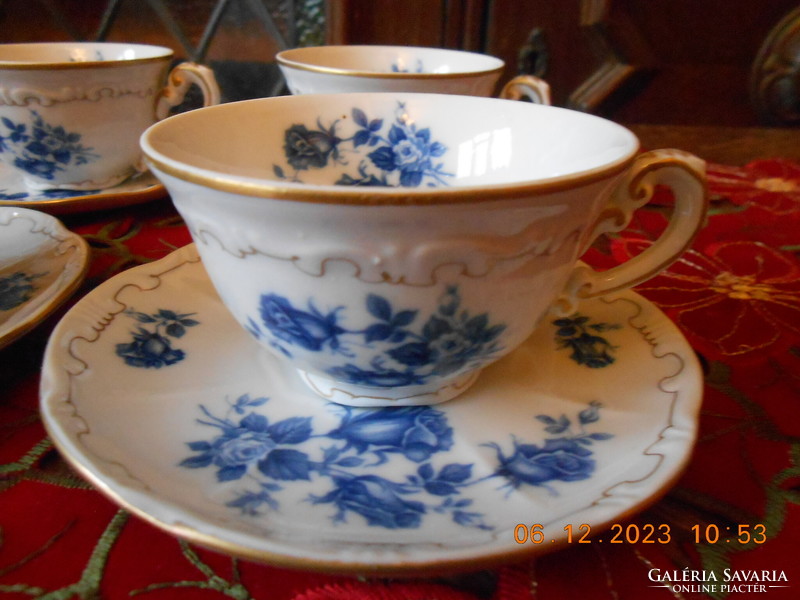 Zsolnay kék rózsa mintás kávés csésze