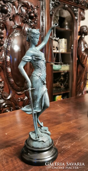 Justitia, the goddess of truth - bronze sculpture