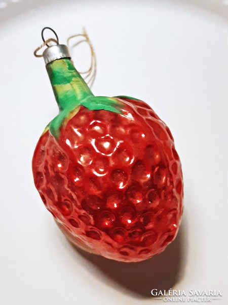 About 65 years old, hand-painted glass strawberry