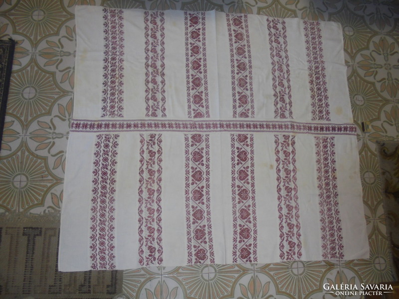 Old woven tablecloth, tablecloth - folk, peasant