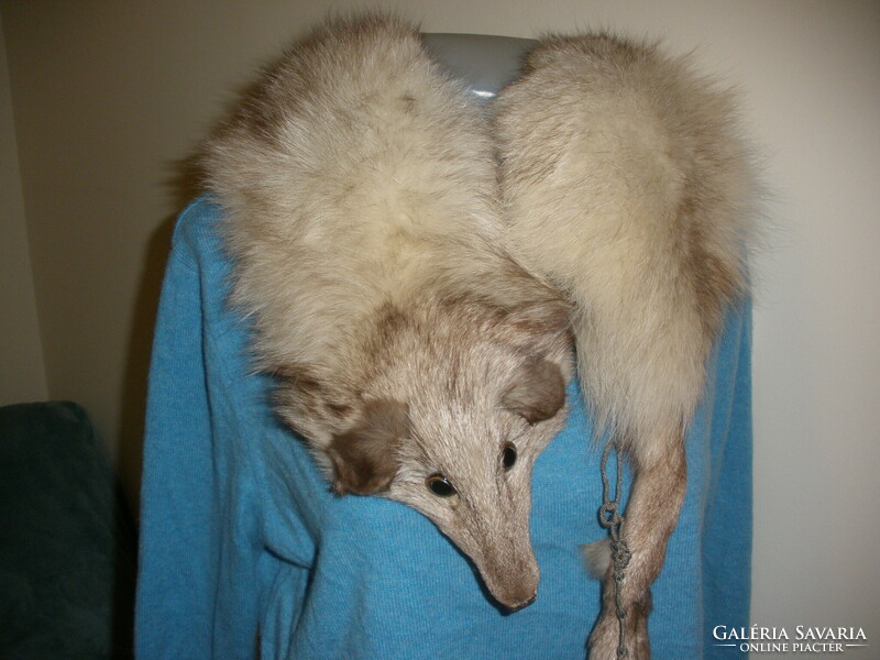 Real fur collar, scarf, fur silver fox
