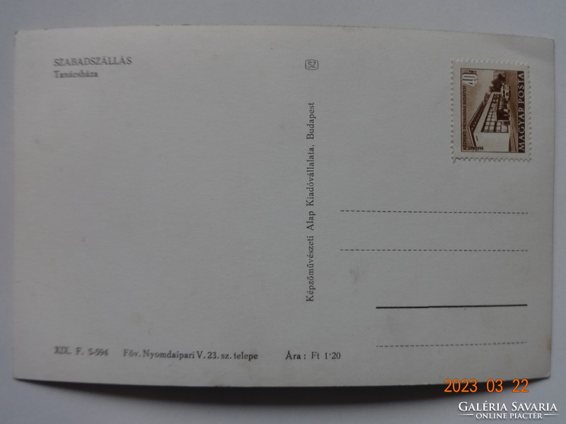 Régi postatiszta képeslap: Szabadszállás, Tanácsháza (1959)