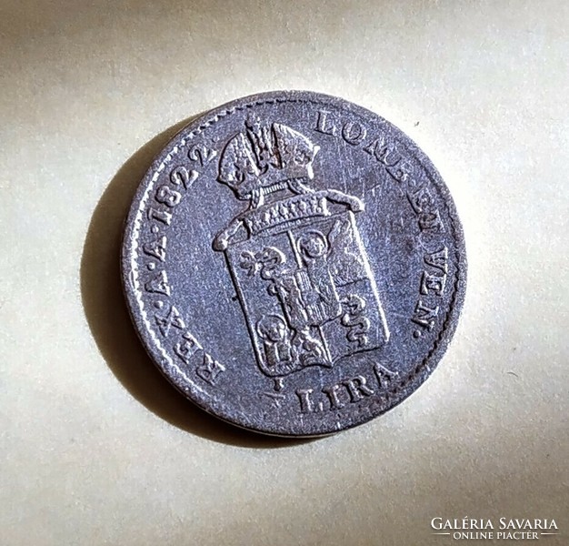 II. Ferenc ezüst 1/4 lira 1822 Velence R