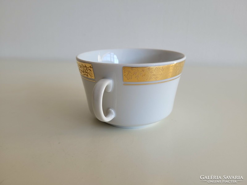 Régi Alföldi porcelán aranyozott leveses csésze kétfülű tálka 1 db