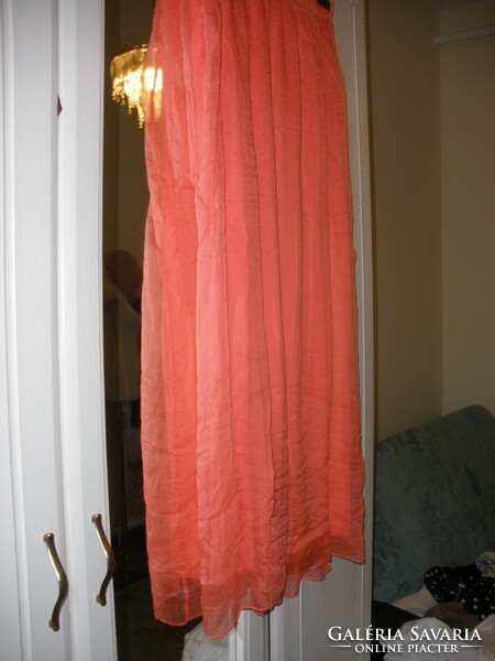 100% Silk skirt, coral color, elastic waist