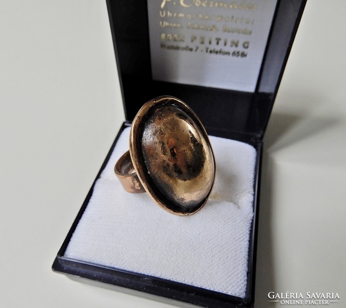 Régi holland HARRIE LENFERINK modernista bronz gyűrű