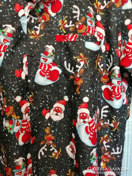 46 Indian men's shirt, Santa Claus, Santa Claus, deer, pattern