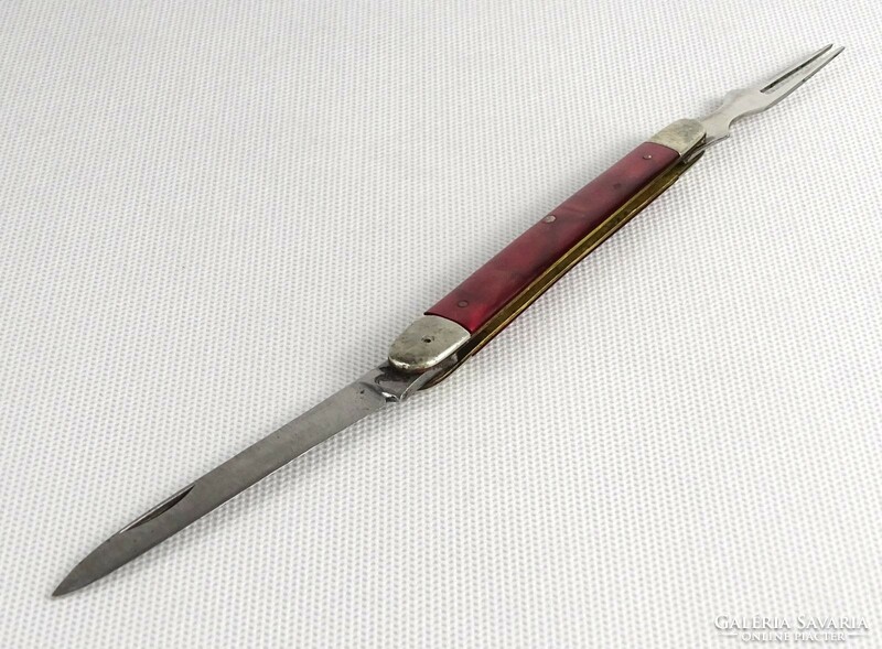 1P958 old marked bacon knife - fork and knife