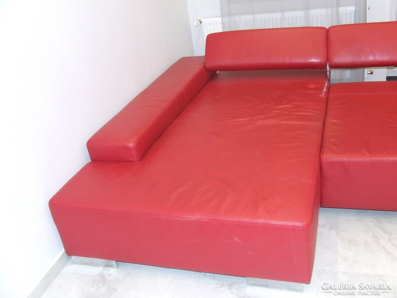 Corner cow leather sofa set