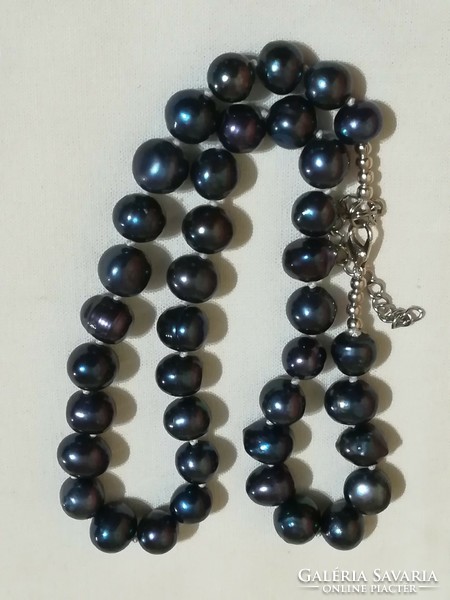 Tahitian black pearl necklace.