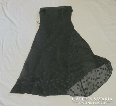 Black polka dot muslin dress début 6/34 strapless size: 66-68 mb: 72 cm h: 90