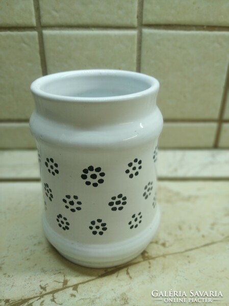 Ceramic blue polka dot jug, vase, container for sale!!
