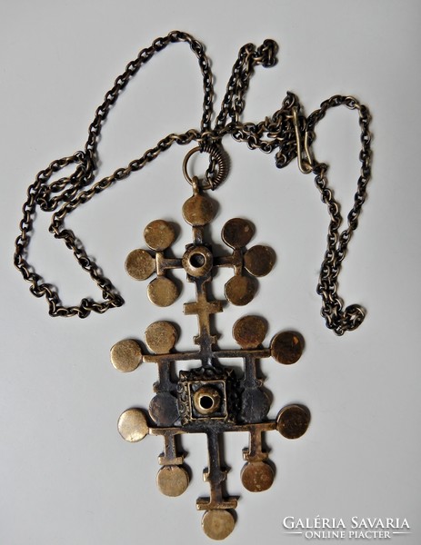 Old Finnish pentti sarpaneva large bronze pendant on a chain