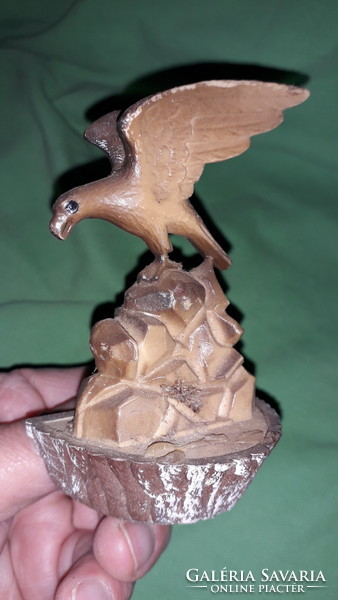 Antique wood carving Hungarian turul bird mini statue beautiful preserved condition 12 cm according to the pictures