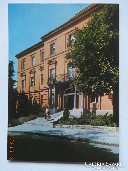 Régi postatiszta képeslap: Balatonfüred, Bányász üdülő - szanatórium (1973)