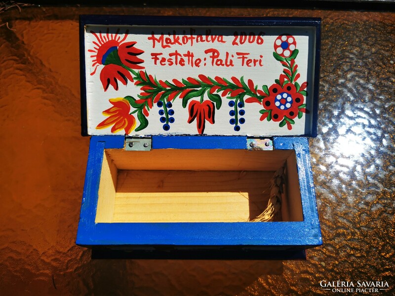 Transylvanian folk painted wooden box
