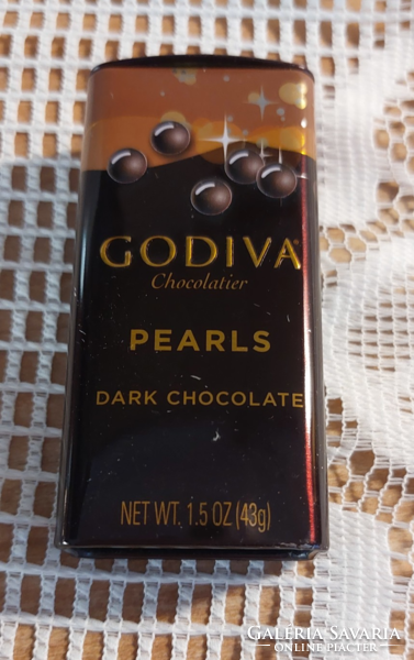 Rare small godiva pearls dark chocolate metal box 2013.