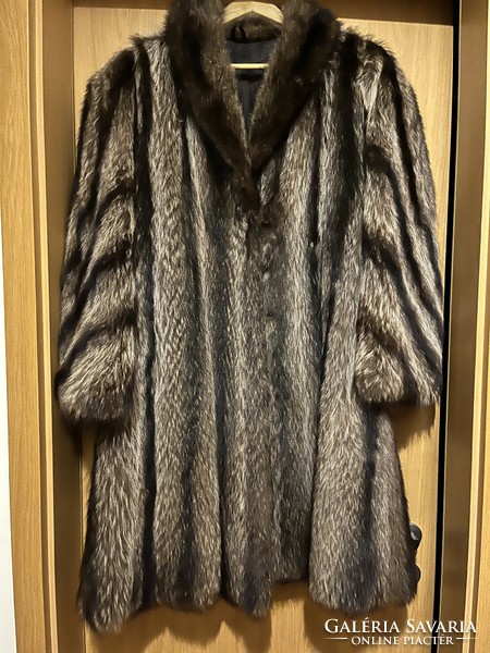 Raccoon fur coat