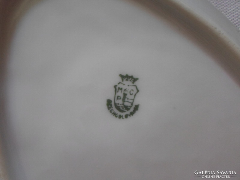 Czech porcelain, white sauce bowl with gold rim, sauce pourer 2. (Mcp, Czechoslovakia, Czechoslovakia)