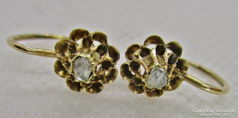 Beautiful antique 14kt gold earrings with diamonds 0.2ct
