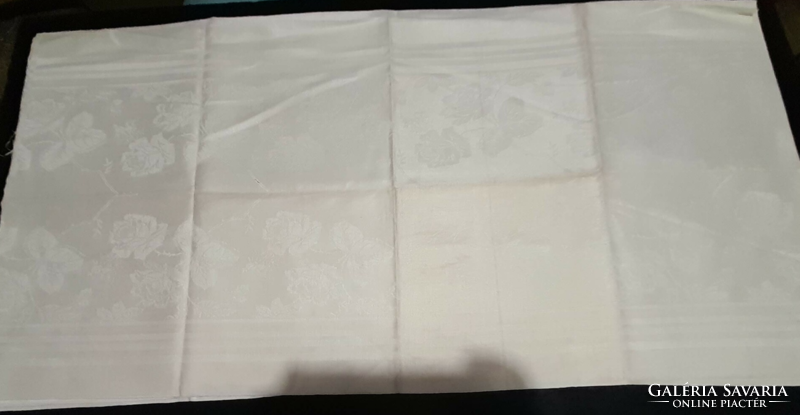 6 pieces of old damask with a rose pattern