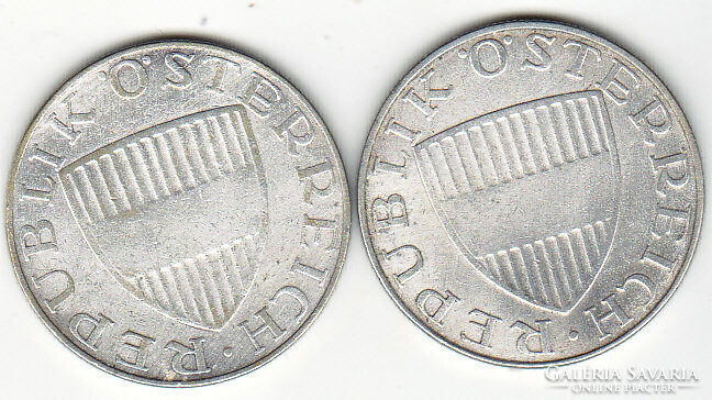 Austria 10 silver schillings 1957/1958 2 pcs